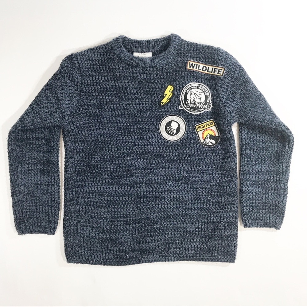 Zara Boys Scout Patch Sweater